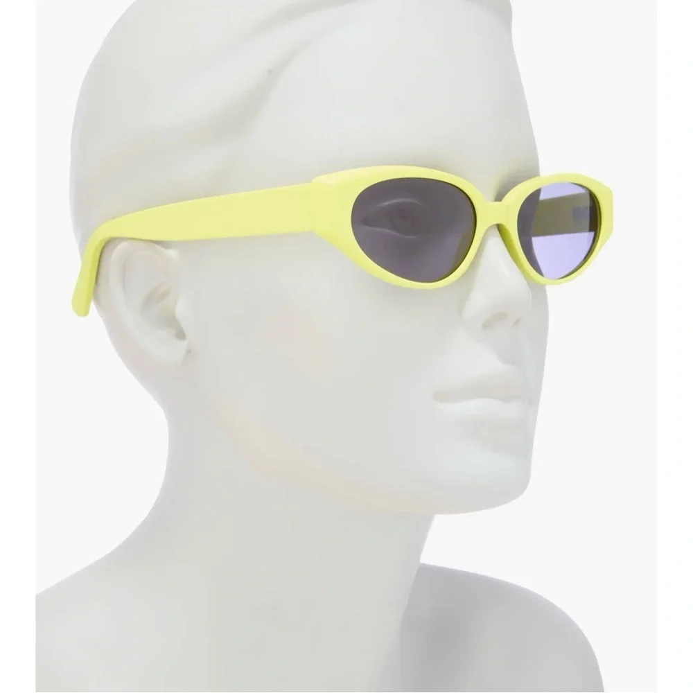 Kimeze  YELLOW SMOKE, 54mm Oval Sunglasses. One Size. NEW - Picture 3 of 6